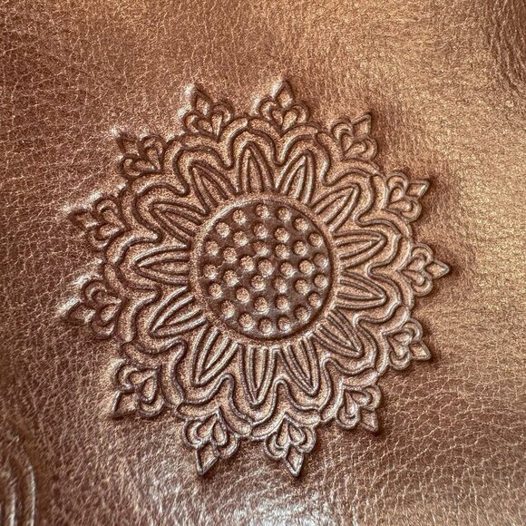 Patricia Nash Embossed Leather Cross Body Bag Tooled Forli Flap Vintage Brown - Picture 10 of 15